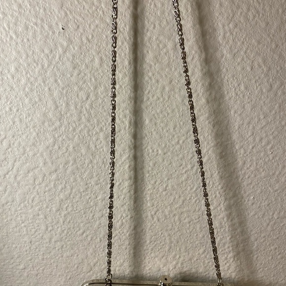 Gunne Sax Pleated Metallic Fabric Crossbody Purse. - Picture 4 of 4